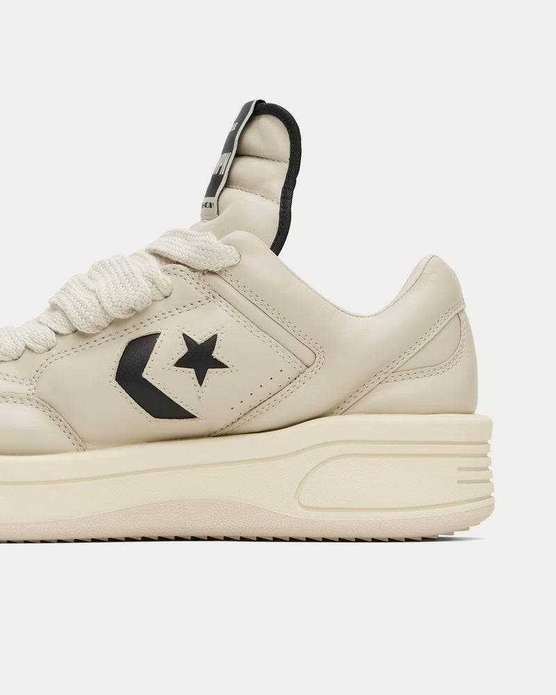 Converse x Rick Owens DRKSHDW TURBOWPN Ox Pelican / Cloud Cream / Black Low Top Sneakers - 4