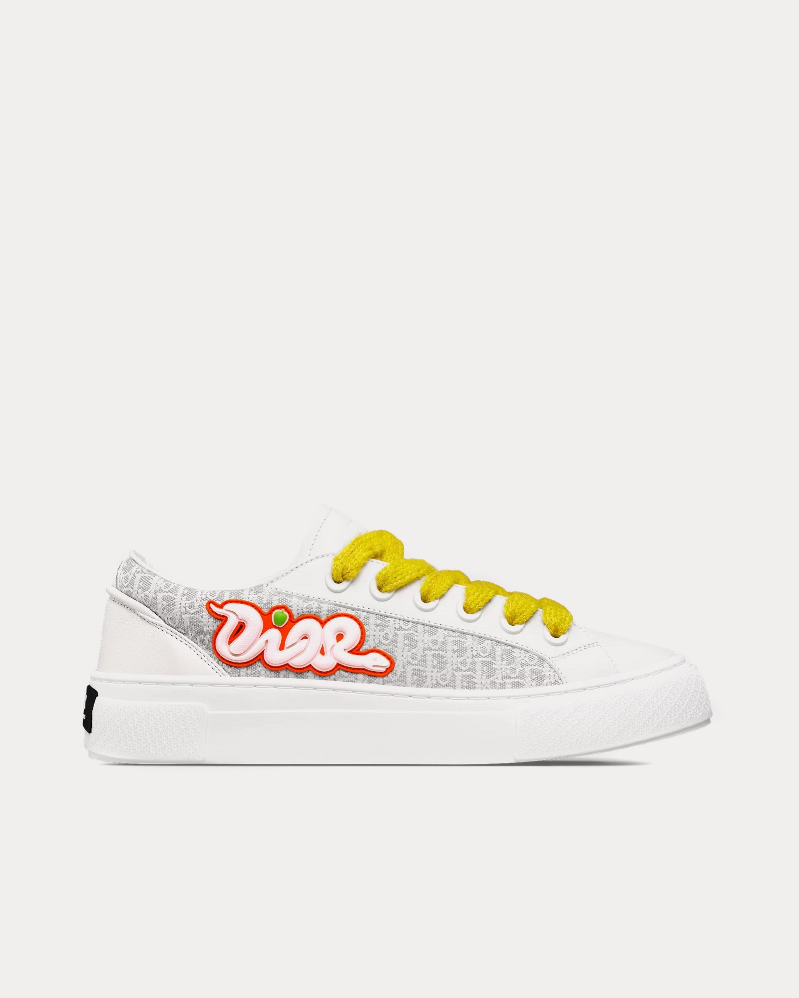 Men s B33 Calfskin Dior Oblique Canvas White Grey Low Top Sneakers