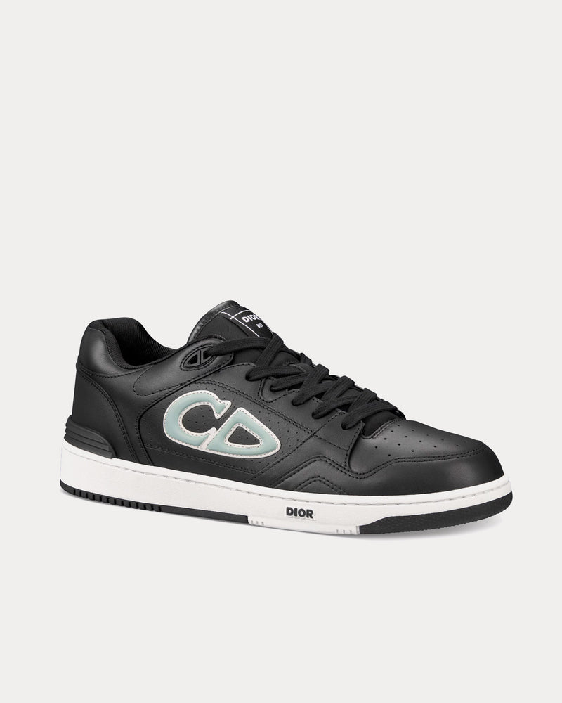 Dior x Stone Island B57 Limited & Numbered Edition Black and Light Green Smooth Calfskin Low Top Sneakers - 3