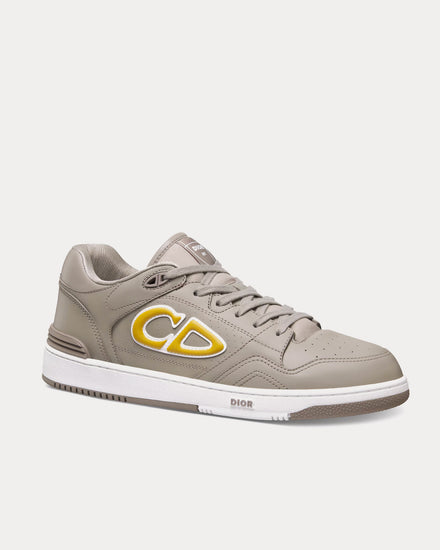 Dior x Stone Island B57 Limited & Numbered Edition Gray and Yellow Smooth Calfskin Low Top Sneakers - 3