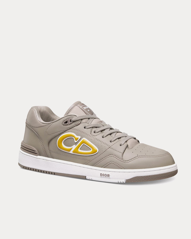 Dior x Stone Island B57 Limited & Numbered Edition Gray and Yellow Smooth Calfskin Low Top Sneakers - 3