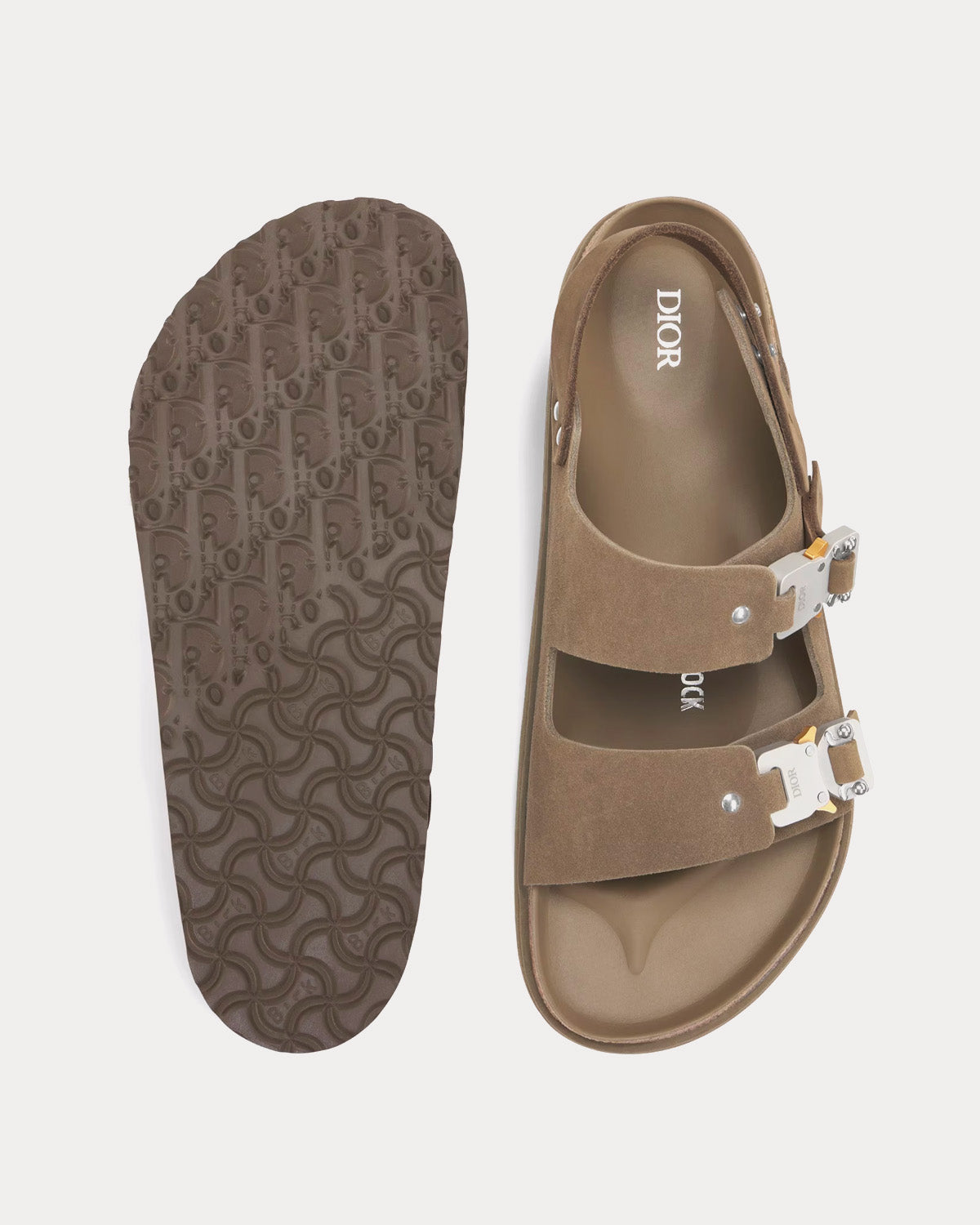 Dior x Birkenstock - Milano Khaki Nubuck Calfskin Sandals