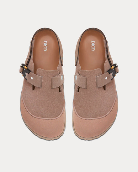 Dior x Birkenstock Tokio Mule Brown Nubuck Calfskin Slip Ons - 2