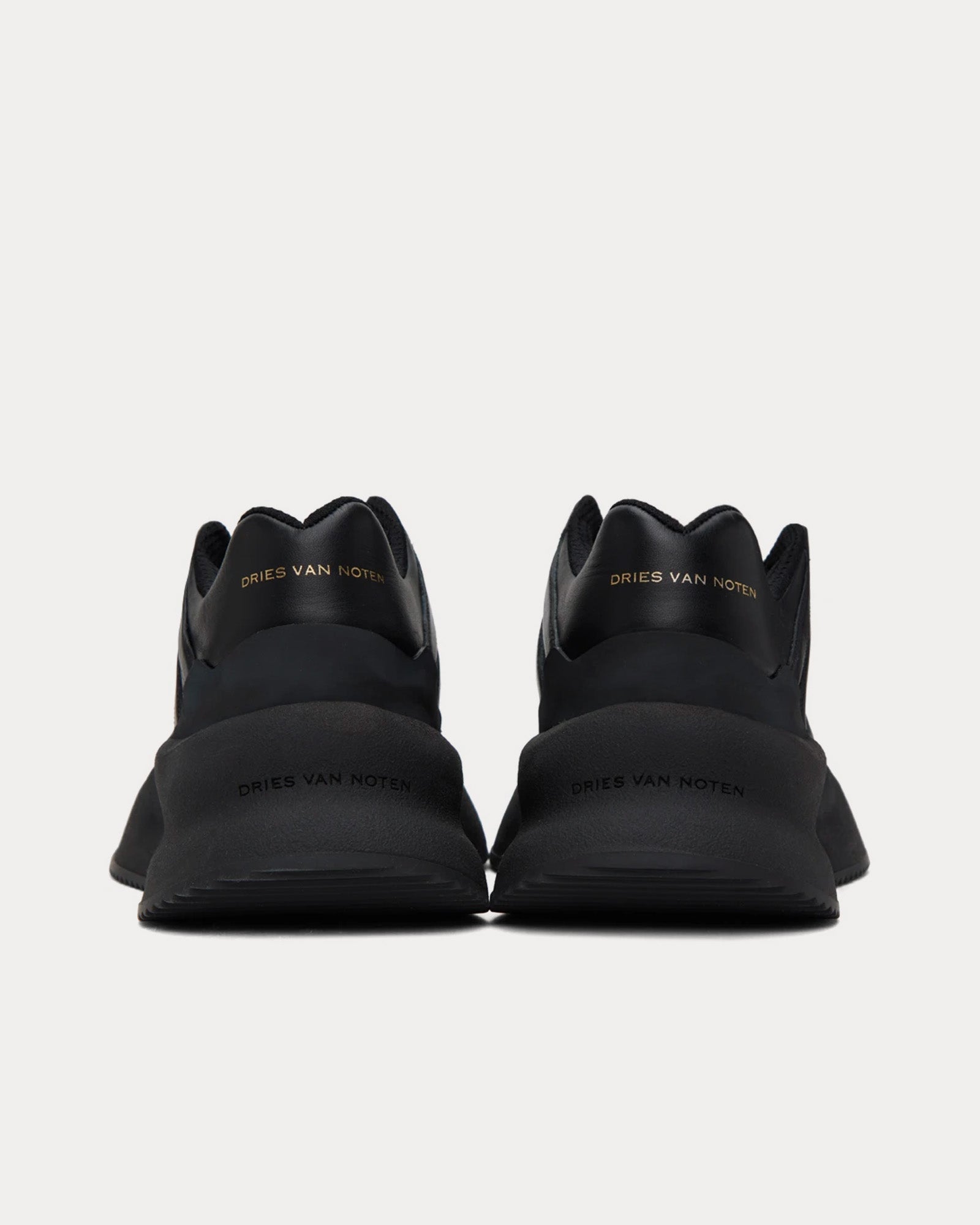 Dries Van Noten - Oversized Leather Black Low Top Sneakers