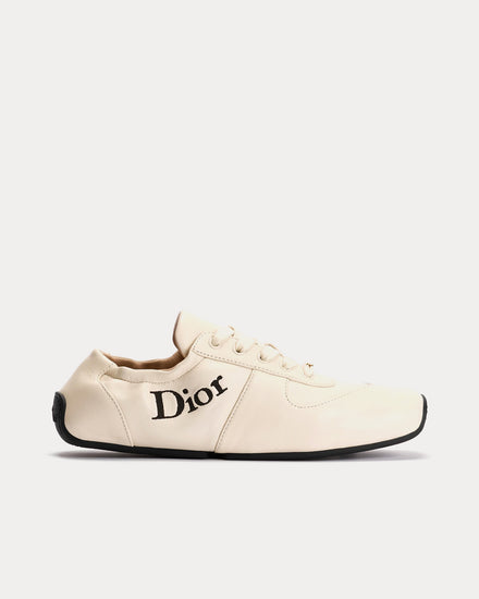 Dior Cœur Lambskin Ecru Low Top Sneakers - 1