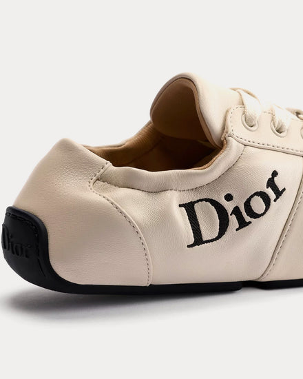 Dior Cœur Lambskin Ecru Low Top Sneakers - 3