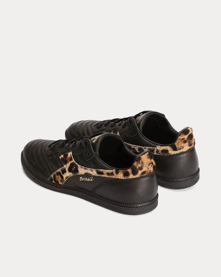 Dolce & Gabbana x Diadora Calfskin Black / Leopard Low Top Sneakers - 4