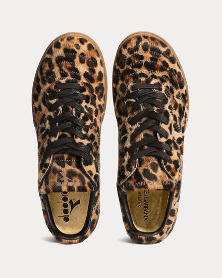 Dolce & Gabbana x Diadora Calfskin Leopard Low Top Sneakers - 4