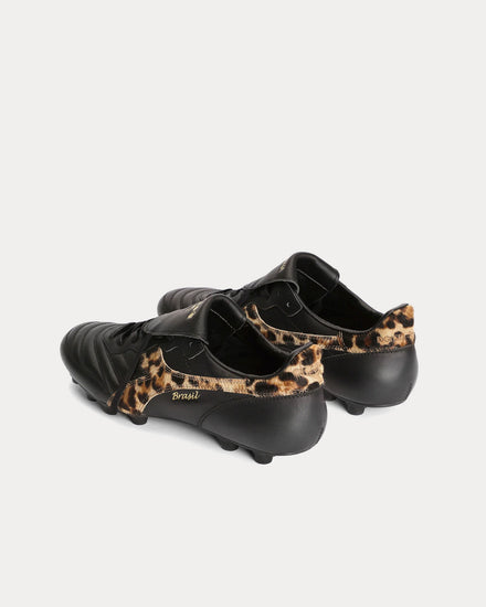 Dolce & Gabbana x Diadora Calfskin Black / Leopard Football Boots - 5