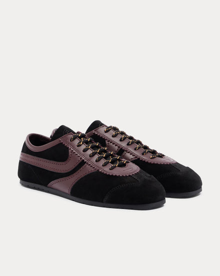 Dries Van Noten Dustin Suede Black / Purple Low Top Sneakers - 2