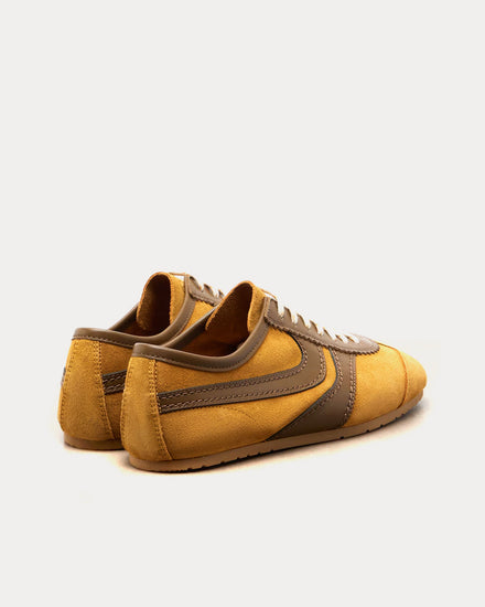 Dries Van Noten Dustin Suede Ochra Yellow Low Top Sneakers - 3