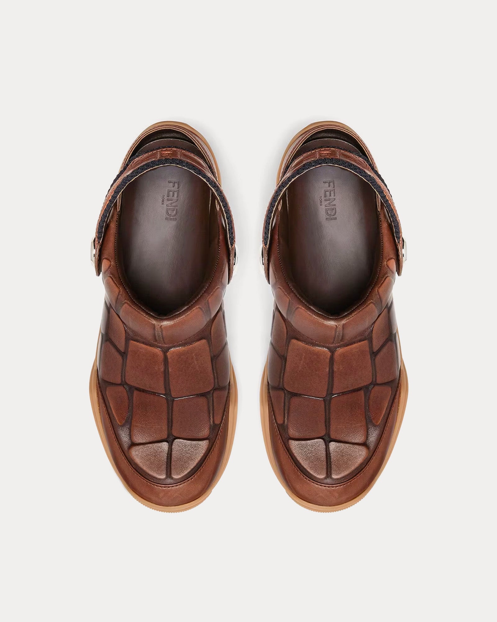 Fendi - Lab Leather Brown Clogs