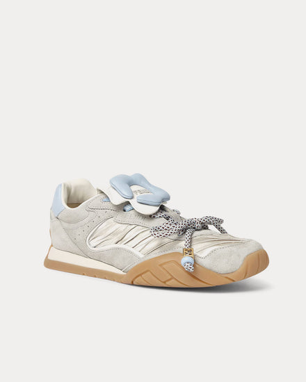 Fendi Wave Pulse Satin & Suede Grey Low Top Sneakers - 3