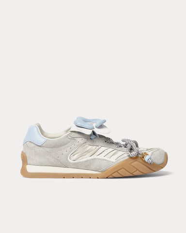 Fendi Wave Pulse Satin & Suede Grey Low Top Sneakers