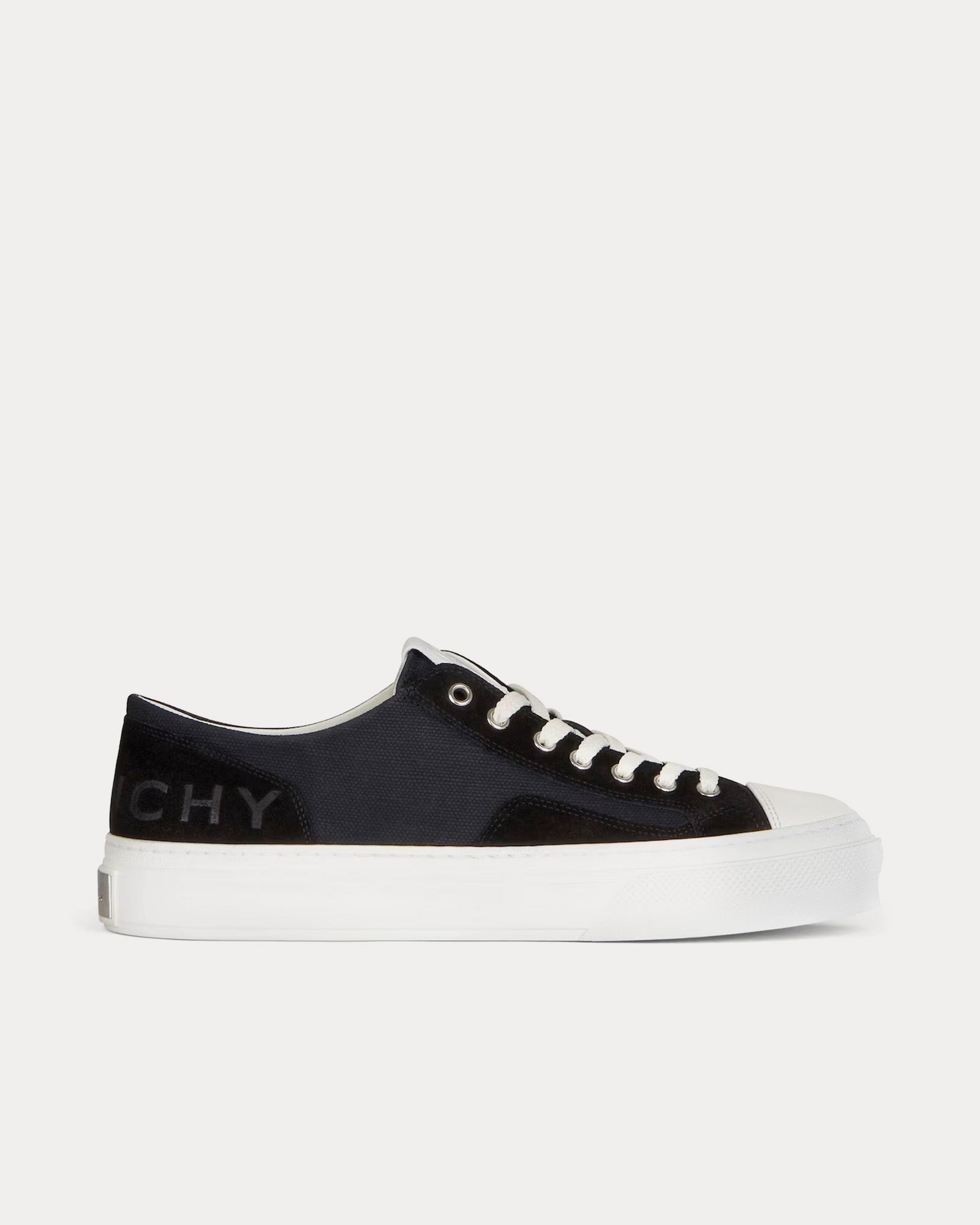 Givenchy - City Canvas & Suede Black Low Top Sneakers