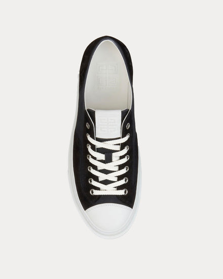 Givenchy City Canvas & Suede Black Low Top Sneakers - 2