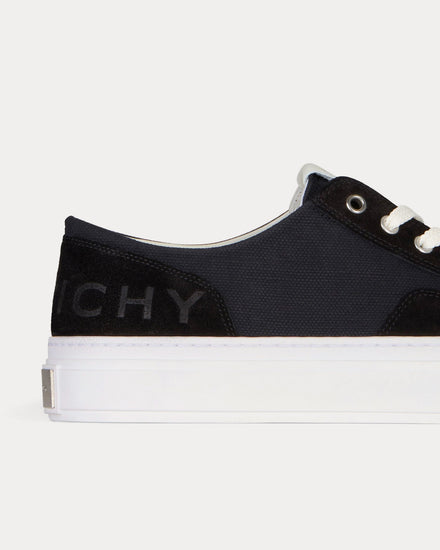 Givenchy City Canvas & Suede Black Low Top Sneakers - 4