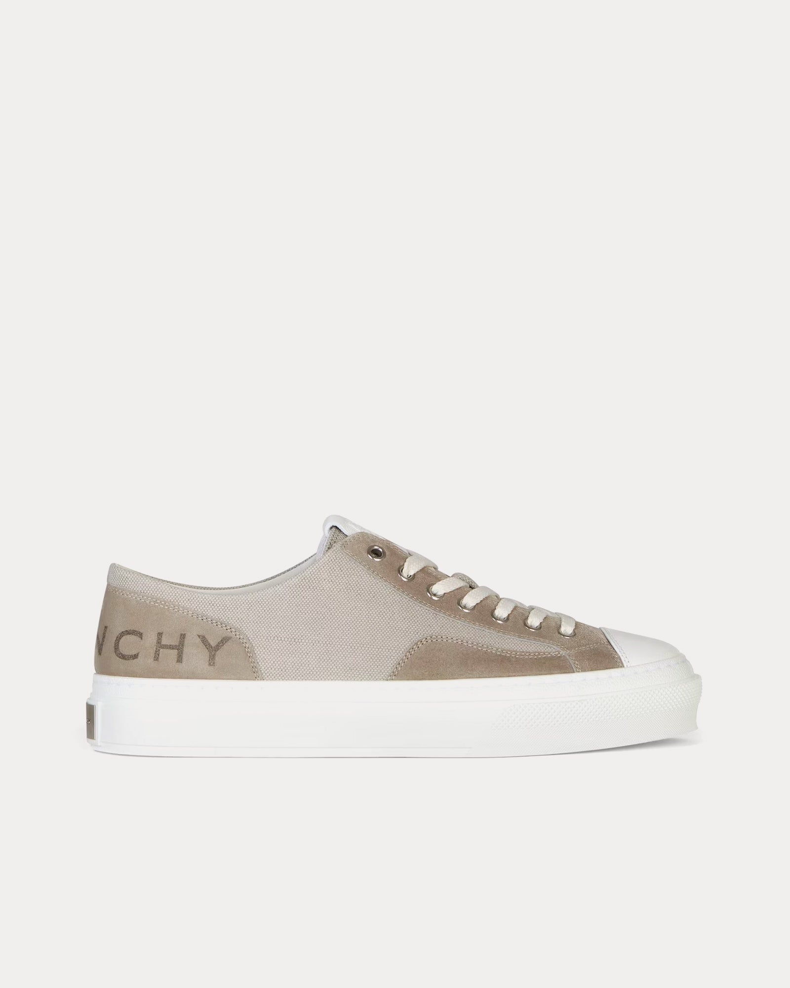 Givenchy - City Canvas & Suede Medium Grey Low Top Sneakers