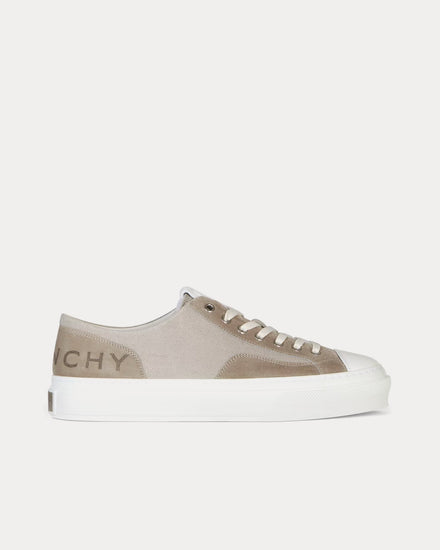Givenchy City Canvas & Suede Medium Grey Low Top Sneakers - 1