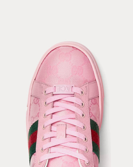 Gucci Women's Ace GG Crystal Canvas Pink Low Top Sneakers
