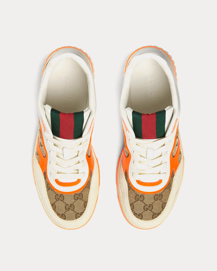 Gucci Men's Re-Web Leather with Original GG Canvas White
