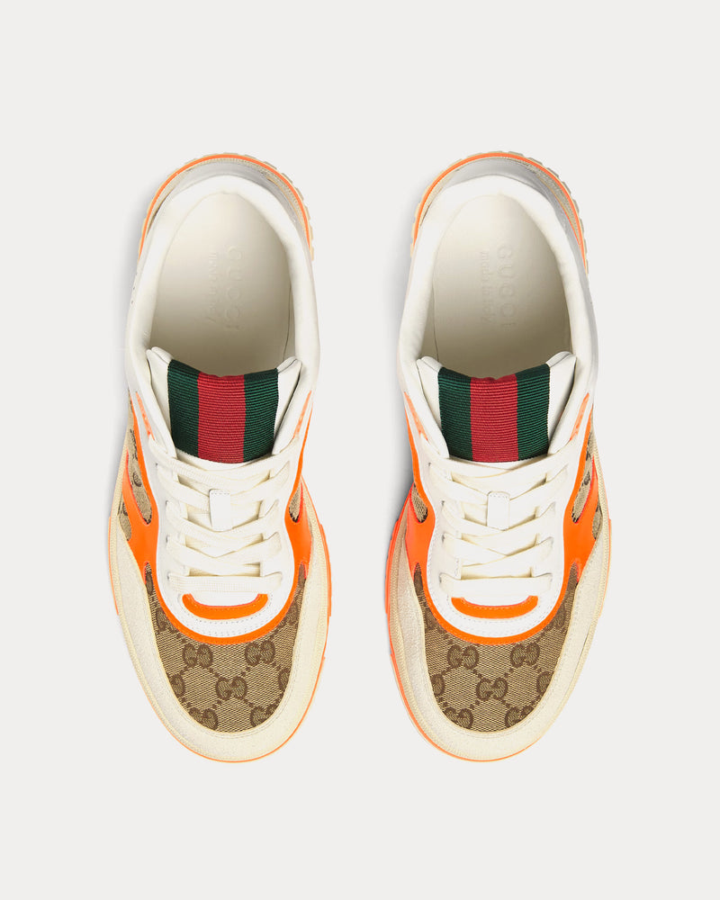 Gucci Beige Monogram Low-Top Sneaker with Bright Orange Trim Gucci Men main image 4