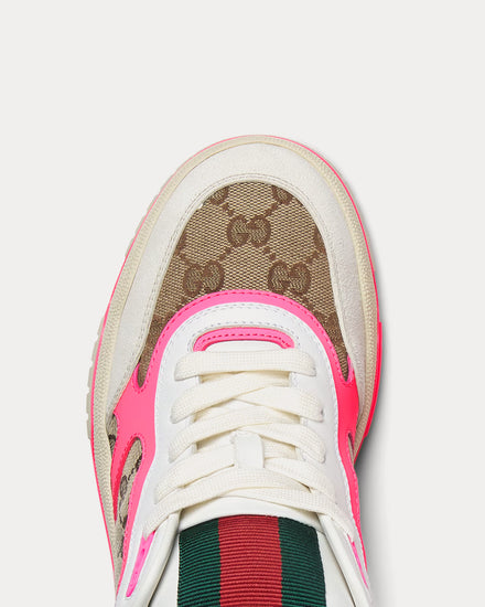 【GUCCI】GUCCI RE-WEB ウィメンズ スニーカー Gucci Women's Re-Web Leather with Original GG Canvas White