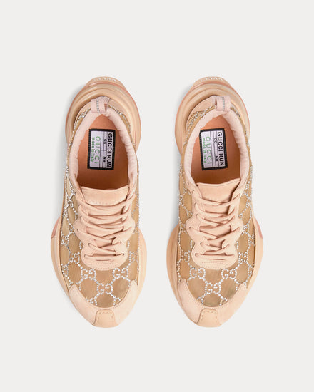 Gucci Women's Run GG Crystal Mesh Pink Low Top Sneakers