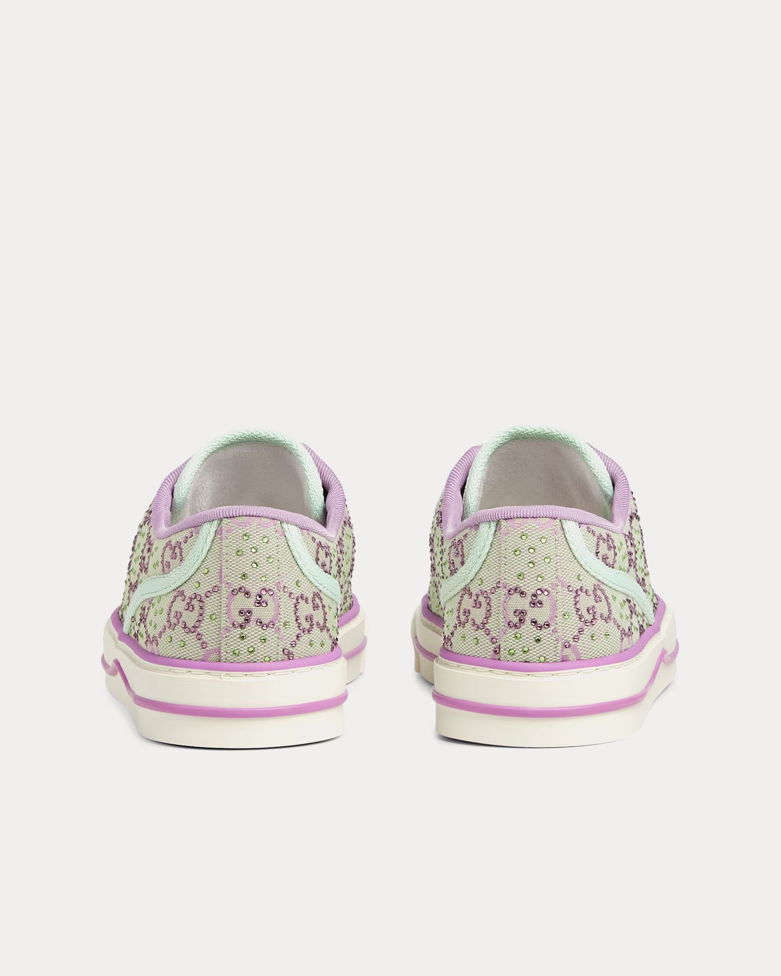 Gucci - Tennis 1977 GG Crystal Canvas Light Green / Lilac Low Top Sneakers