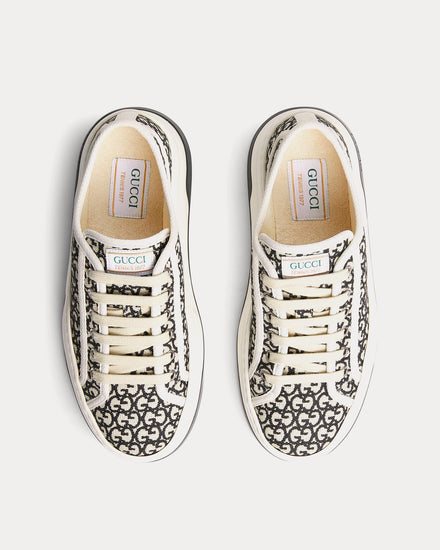 Gucci Tennis 1977 GG Canvas Jacquard Ivory / Black Low Top Sneakers - 2