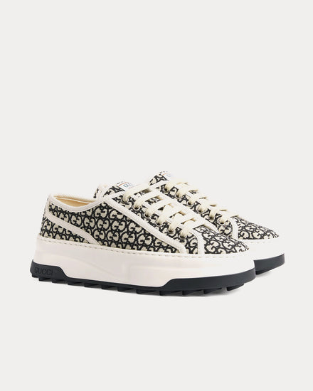 Gucci Tennis 1977 GG Canvas Jacquard Ivory / Black Low Top Sneakers - 3