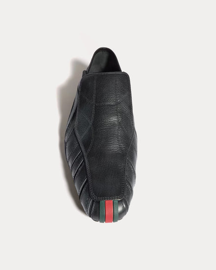 Gucci Primavera Leather with Web Stripe Black Slip On Sneakers - 2