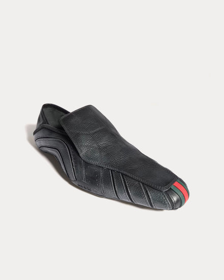 Gucci Primavera Leather with Web Stripe Black Slip On Sneakers - 3