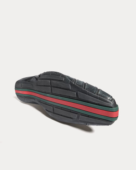 Gucci Primavera Leather with Web Stripe Black Slip On Sneakers - 5