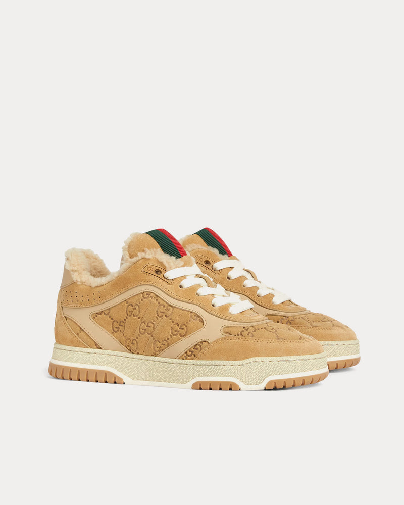 Gucci Re-Web with Suede Light Brown Low Top Sneakers - 3
