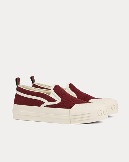 Gucci GG Canvas Gucci Rosso Ancora Red Slip On Sneakers - 3