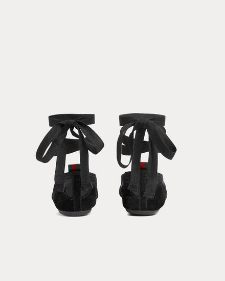 Gucci Shift Ballerina Canvas Black Slip On Sneakers - 4