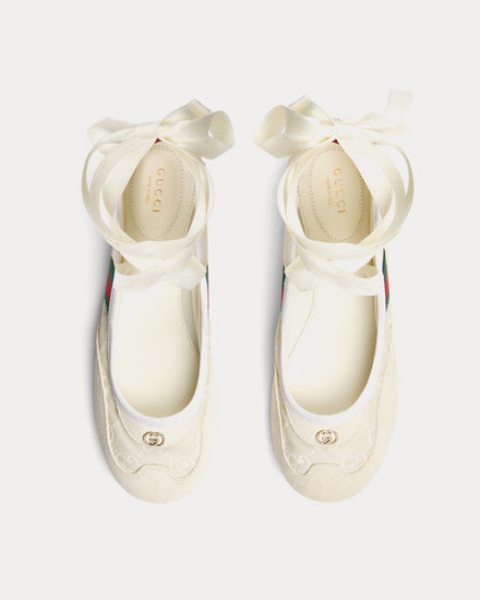 Gucci Shift Ballerina Canvas Off White Slip On Sneakers - 2