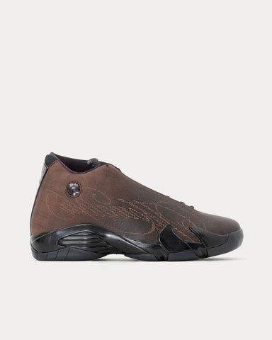 Jordan x Mowalola Air Jordan 14 Retro Black / Burnt Red High Top Sneakers