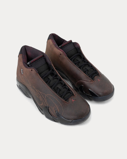 Jordan x Mowalola Air Jordan 14 Retro Black / Burnt Red High Top Sneakers - 2