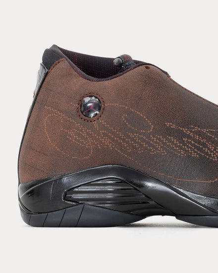 Jordan x Mowalola Air Jordan 14 Retro Black / Burnt Red High Top Sneakers - 4
