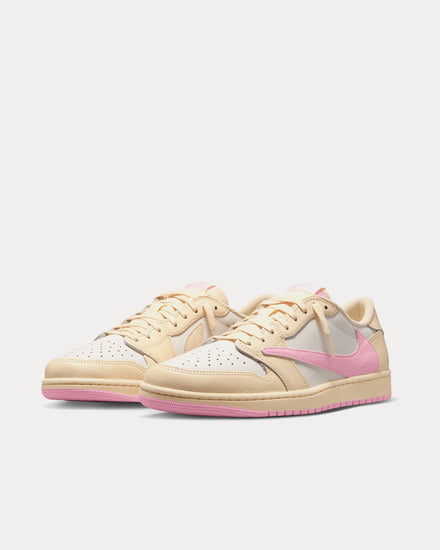 Jordan x Travis Scott Air Jordan 1 Low OG Muslin / Shy Pink / Sail / University Red Low Top Sneakers - 3