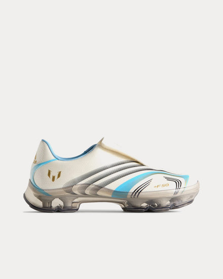 Adidas x Messi x Kith F50 Inframe Off White / Clear Blue / Metallic Gold Slip On Sneakers - 1