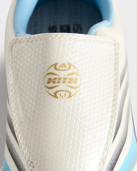 Adidas x Messi x Kith F50 Inframe Off White / Clear Blue / Metallic Gold Slip On Sneakers - 5