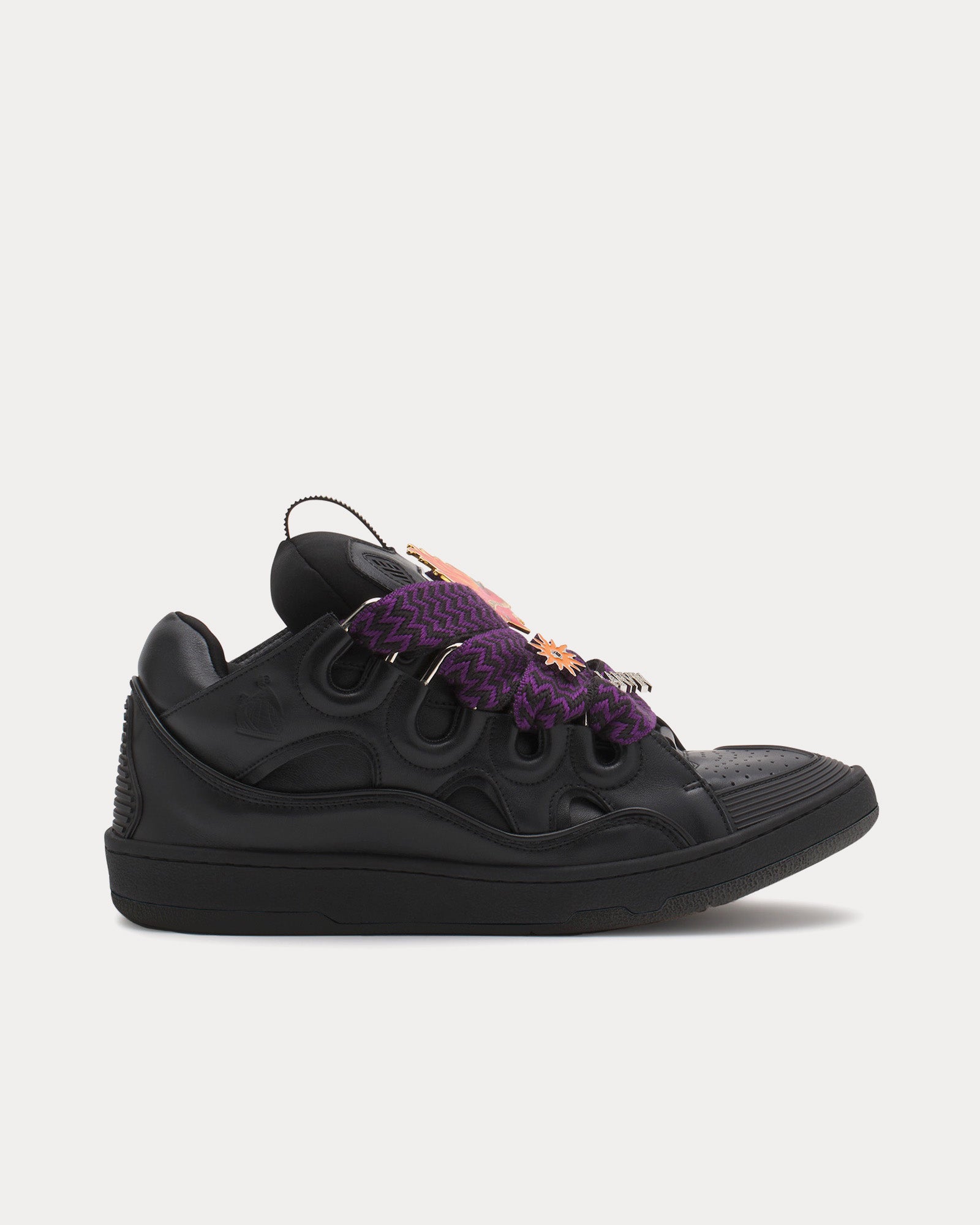 Lanvin x Future Women's Curb 3.0 Leather Black / Red Low Top Sneakers
