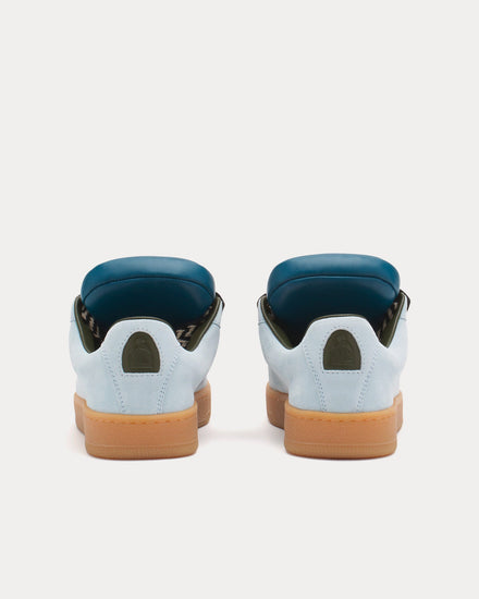 Lanvin x Future Hyper Curb Lite Leather & Suede Blue / Dark Blue Low Top Sneakers - 3