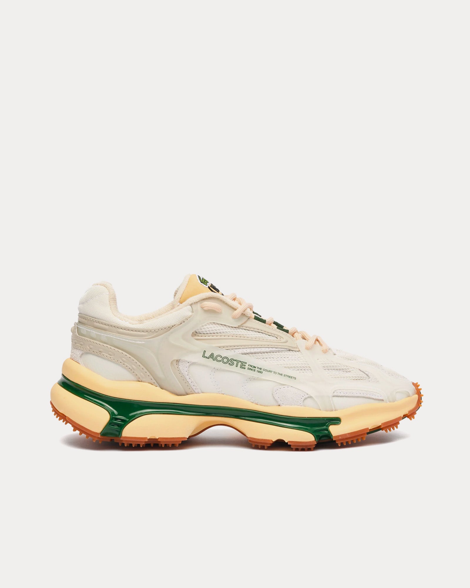 Lacoste x Highsnobiety - L003 2K24 White / Eggshell / Green Low Top Sneakers