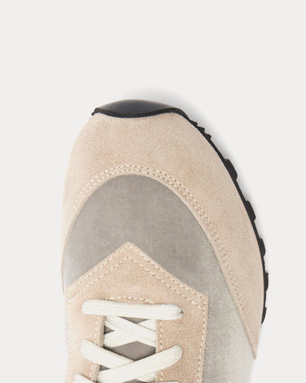Le Monde Béryl Slim Runner Velvet & Suede Grey Low Top Sneakers - 4