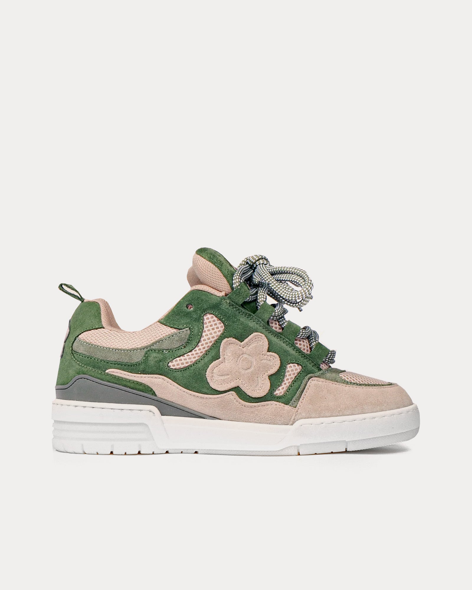 Flower Instincts x Maison Guava - Opium Green / Beige Low Top Sneakers