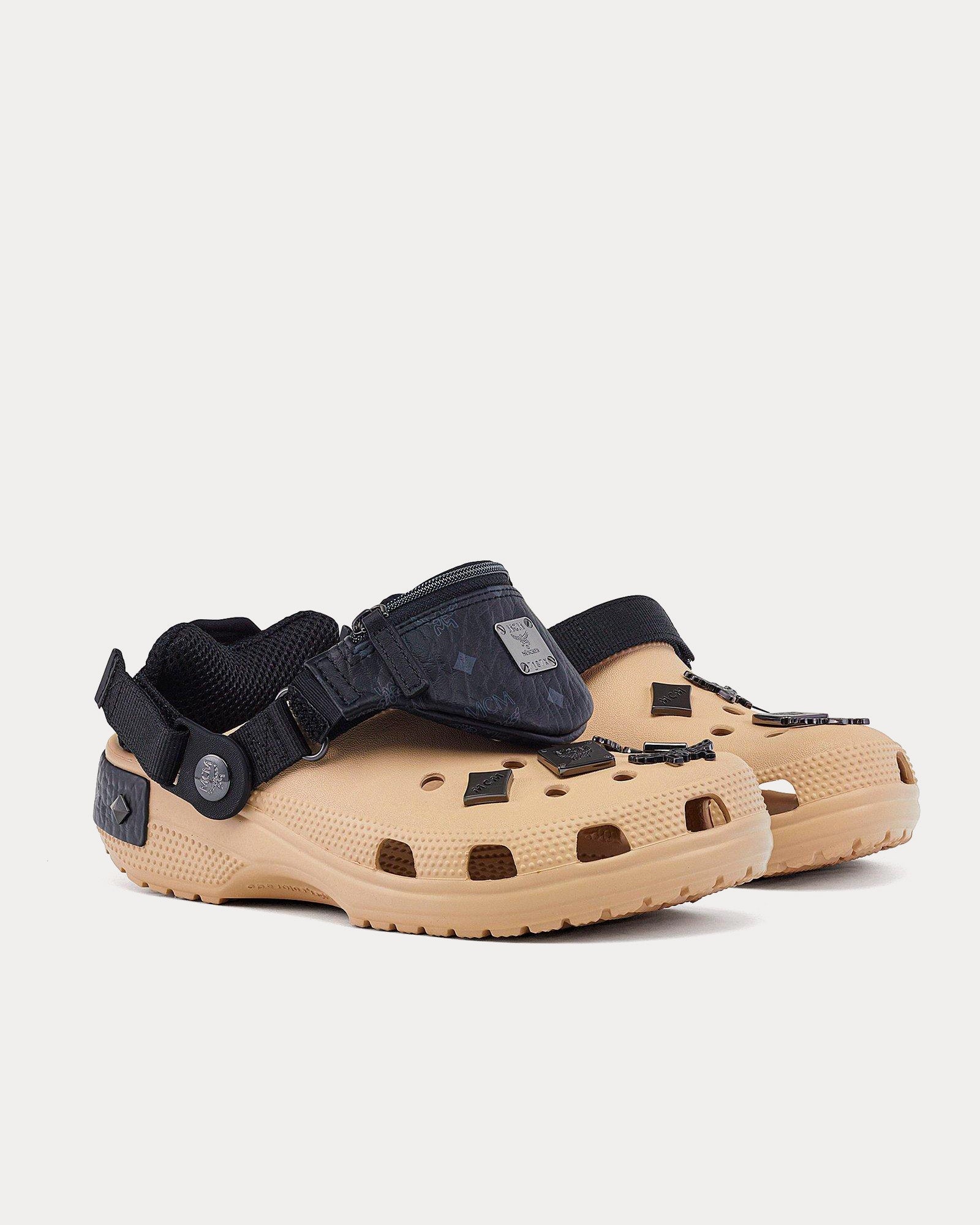 Cream crocs hot sale